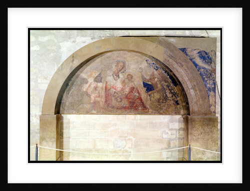 Tympanum depicting the Virgin of Humility with the Christ Child surrounded by angels, 1341 by Simone Martini