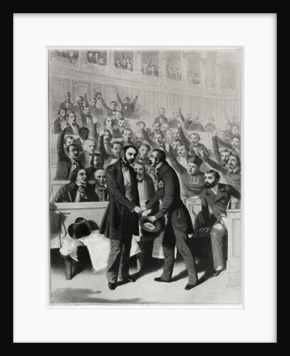 Emperor Louis Napoleon Bonaparte III Shaking Hands with General Petit by French School