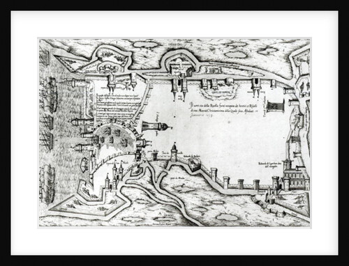 Map illustrating La Rochelle occupied by the Huguenots by Antonio Lafreri