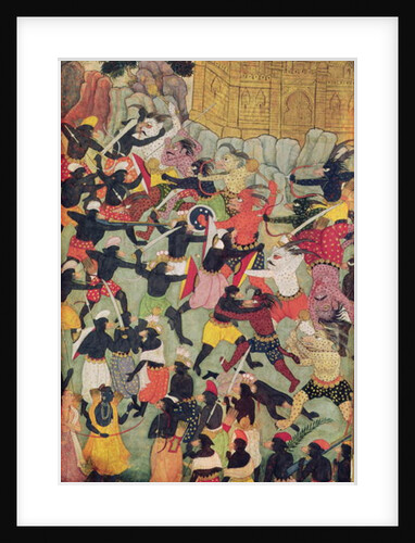 Battle Between the Armies of Rama and Ravana, Moghul by Indian School