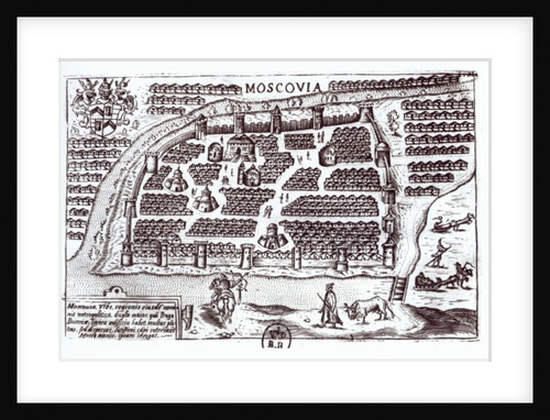 Plan of Moscow, 1628 by French School
