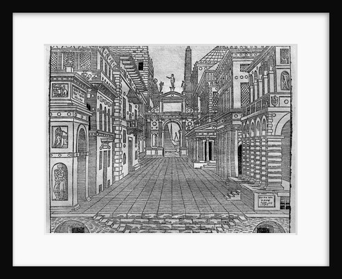 Set design for a tragic scene, 1545 by Sebastiano Serlio