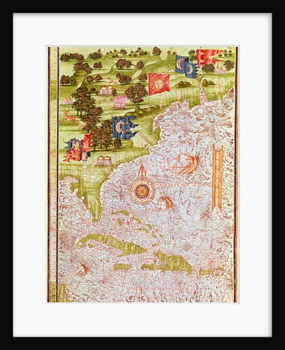 F.52v Map of Florida and the Antilles by Guillaume Le Testu