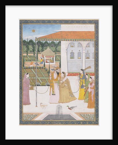 A Couple Walking by School Pahari