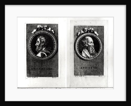 Anaxagorus and Epictetus engraved by S. Beyssent by Claude Reydellet
