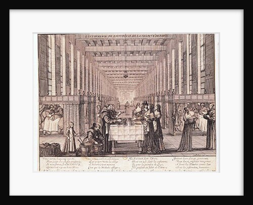 The Infirmary of the Sisters of Charity during a visit of Anne of Austria 1635 by Abraham Bosse