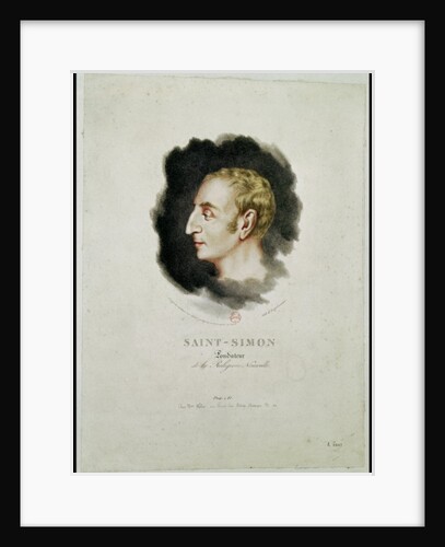 Portrait of Count Saint-Simon, made shortly after his death, 1825 by Gottfried or Godefroy Engelmann