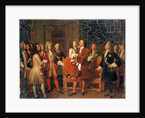 Louis XV Visiting Peter I the Great at l'Hotel de Lesdiguieres, 10th May 1717 by Louise Marie Jeanne Hersent