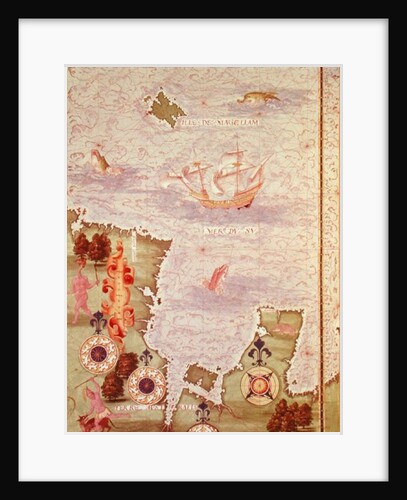 Fol.31v Map of Australia and Magellan Island from 'Cosmographie Universelle', 1555 by Guillaume Le Testu