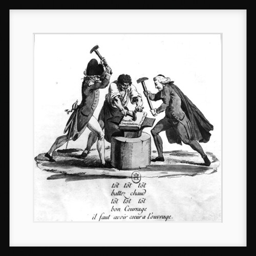 The Three Orders, forging the New Constitution on an Anvil, 1789 by French School
