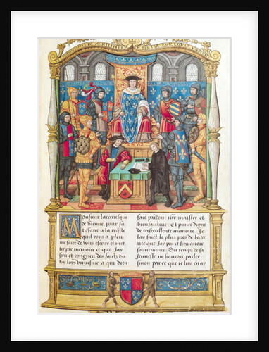 Ms 18 fol 1r Presentation of the Memoirs to Louis XI by French School