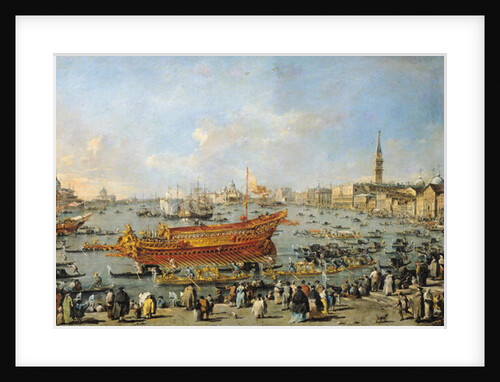 Departure of the 'Bucentaur' for the Lido on Ascension Day, 1766-70 by Francesco Guardi