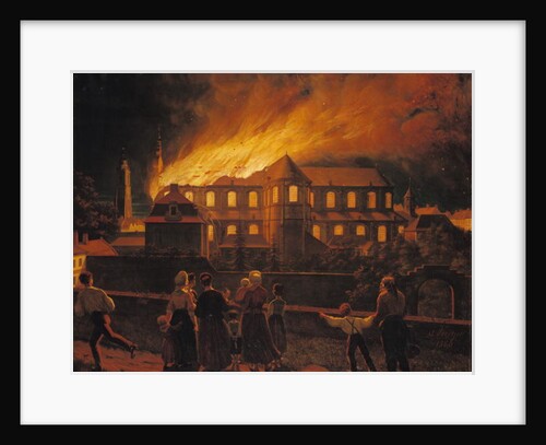 Fire at Cambrai Cathedral, 9th September 1859 by Abel Berger