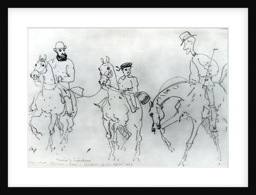 Three Horsemen: Henri de Toulouse-Lautrec between his Father, Count Alphonse, and the Artist by Rene Princeteau