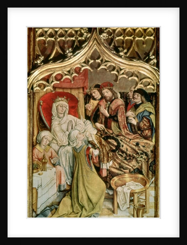 The St. Elizabeth Altarpiece, detail depicting the birth of St. Elizabeth 1474-77 by Master of the Legend of St. Elizabeth