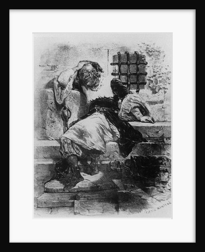 The Man in the Iron Mask in his Prison by Celestin Francois Nanteuil