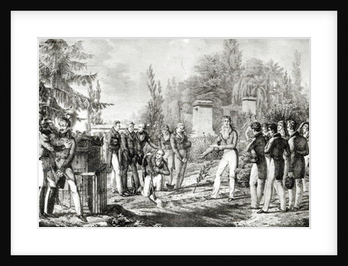 Students from the Ecole Polytechnique at the tomb of Gaspard Monge, September 1818 by Hippolyte Lecomte