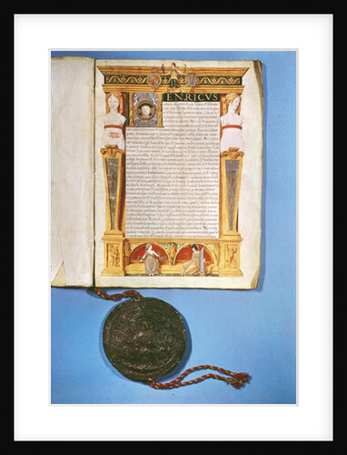 Ratification by Henry VIII of the Treaty of Ardres, 17th July 1546 by English School