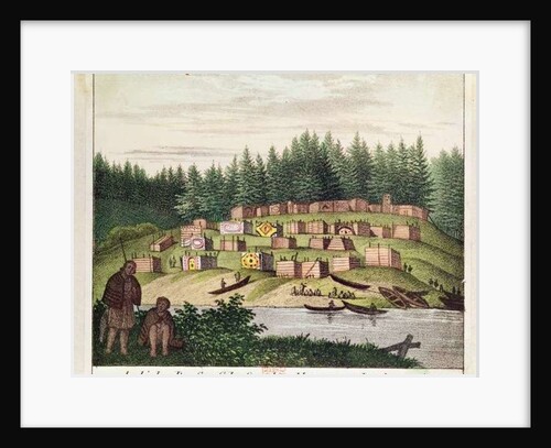Indian Encampment on Quadra Island, Vancouver Islands by German School