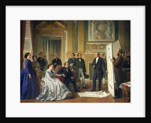 Louis Visconti Presenting the New Plans for the Louvre to Napoleon III 1853 by Jean Baptiste Ange Tissier