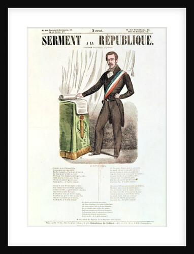 Illustrated lyric sheet for 'Serment a la Republique', c.1848-52 by French School