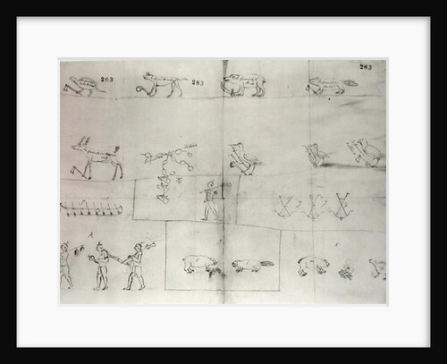 Iroquois pictogram, 12th July 1666 by Pierre Joseph Chaumonet