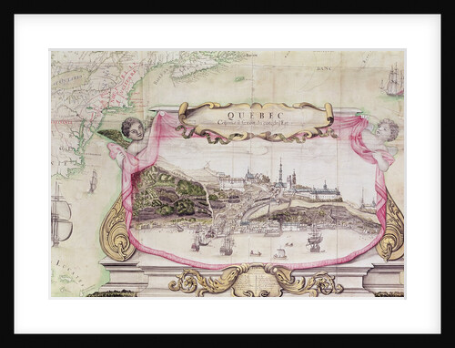Cartouche of Quebec from 'Carte de l'Amerique Septentrionale', 1688 by Jean Baptiste Louis Franquelin