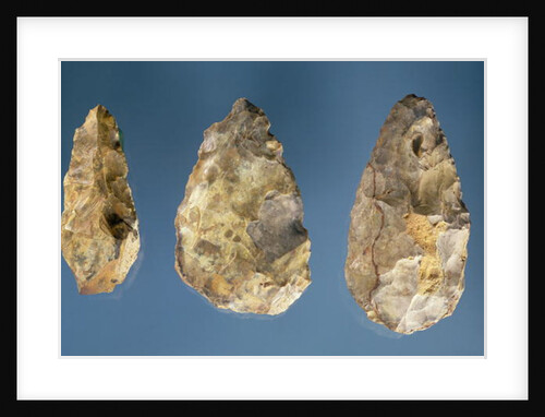 Three flint tools by Paleolithic Paleolithic