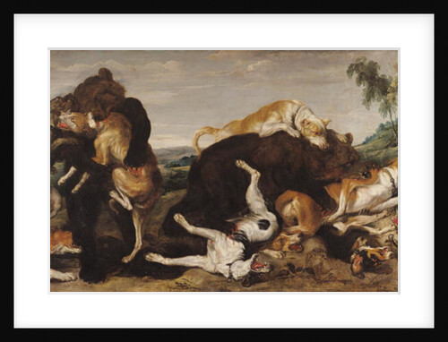 Bear Hunt or, Battle Between Dogs and Bears by Paul de Vos