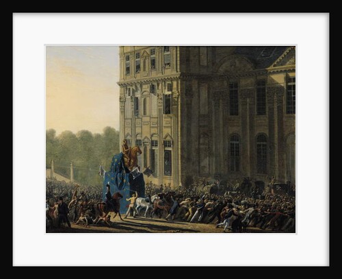 Transporting the Statue of Henri IV in Front of the Flora Pavilion of the Louvre, 1818 by Adolphe Roehn