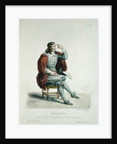 Portrait of Moliere in the role of Arnolfe from 'L'Ecole des Femmes' at the Comedie Francaise in 1670 by Francois Seraphin Delpech