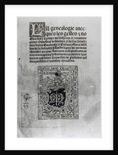 Geneology and Nobles Deeds of Knights, 1504 by French School