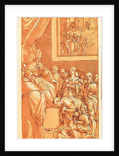 Emperor Henri IV at the feet of Pope Gregory VII by Federico Zuccari or Zuccaro