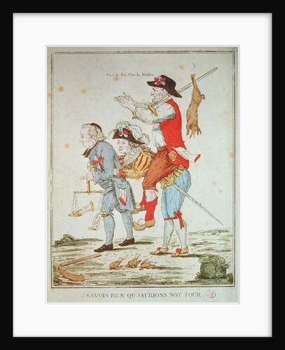 Je Savais Bien Que Nous Aurions Notre Tour, caricature depicting the Three Orders, 1789 by French School