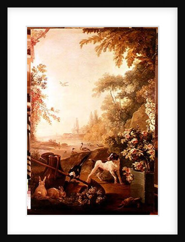 Two Rabbits, a Magpie and a Dog by Jean-Baptiste Huet