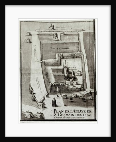 Map of the Abbey of Saint-Germain-des-Pres, 1713 by French School