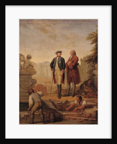 King Frederick II of Prussia and the Marquis of Argens inspecting the construction of Sanssouci in Potsdam by Johann Christoph Frisch