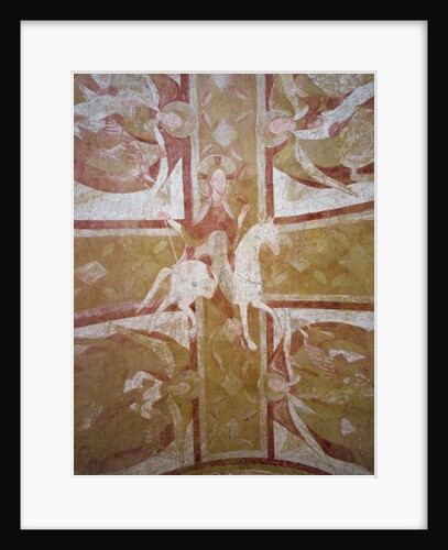 Christ on a white horse surrounded by angels by French School