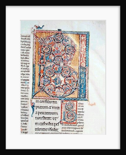Ms 19 fd2 Historiated initial 'B' depicting King David by French School