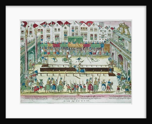 Tournament during which Henri II was injured by the Count of Montgomery and died ten days later, 30th June 1559 by Franz Hogenberg