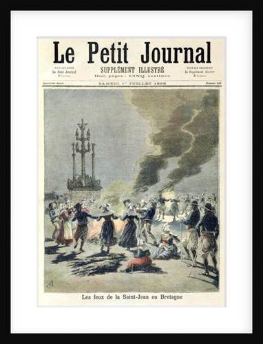 Bonfires lit to celebrate the summer solstice in Brittany by Fortune Louis & Meyer Henri Meaulle