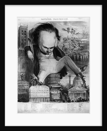 Caricature of Victor Hugo from 'Le Pantheon Charivarique', 19th century by Benjamin Roubaud