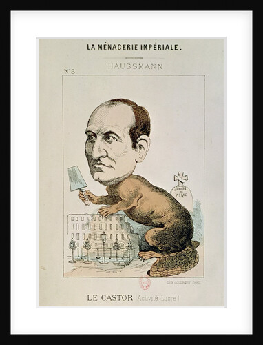 Caricature of Baron Georges Eugene Haussmann as a Beaver by French School