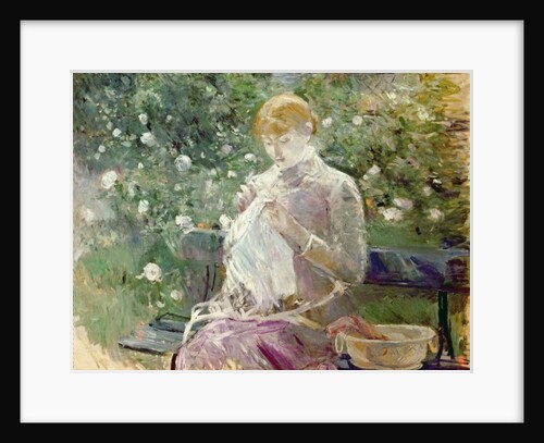 Pasie sewing in Bougival's Garden, 1881 by Berthe Morisot