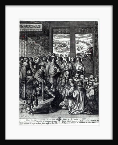 Louis XIII back from the siege of La Rochelle, congratulated by the Prevot des Marchands by Abraham Bosse