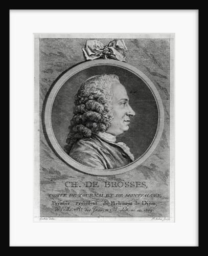 Charles de Brosses, Count of Tournai and Montfaucon by Charles Nicolas II (after) Cochin