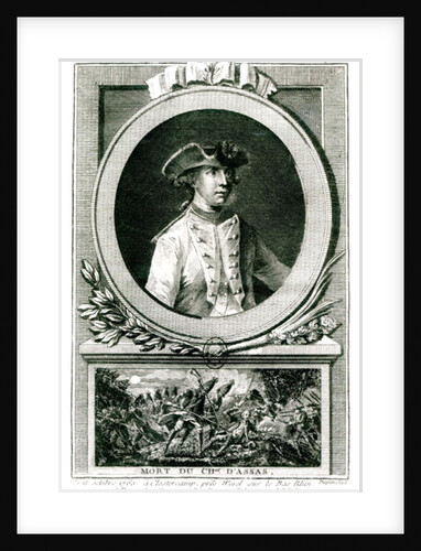 Portrait of Louis, chevalier d'Assas, and his death at Clostercamp in 1760 by the Younger Dupin