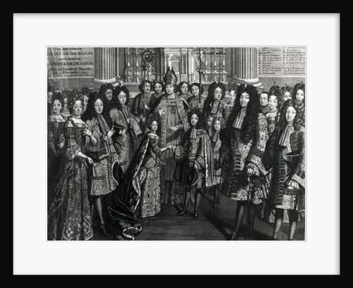 Marriage of Louis de France, duke of Bourgogne with Marie Adelaide de Savoie in the Royal Chapel of Versailles, December 1694, in the presence of the King Louis XIV by French School