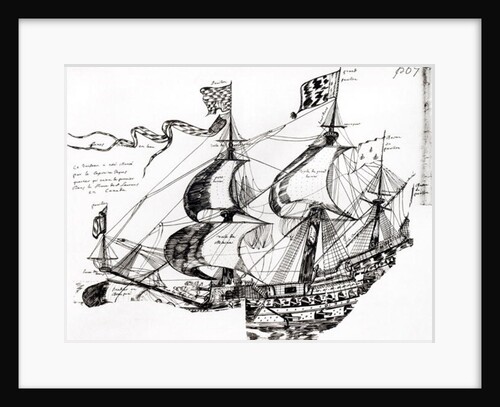 Jacques Cartier's ship by French School