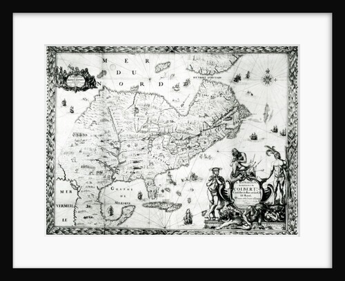 Map of New France dedicated to Colbert by Duchesneau, Intendant, 1681 by Jean Baptiste Louis Franquelin